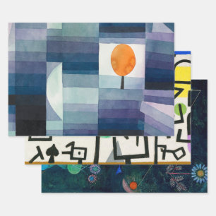 Paul Klee Harbinger of Autumn Blue Modern Abstract Wrapping Paper Sheet
