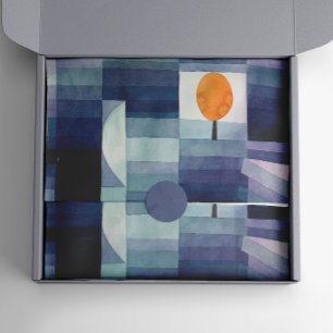 Paul Klee Harbinger of Autumn. Geometric blue fall Tissue Paper