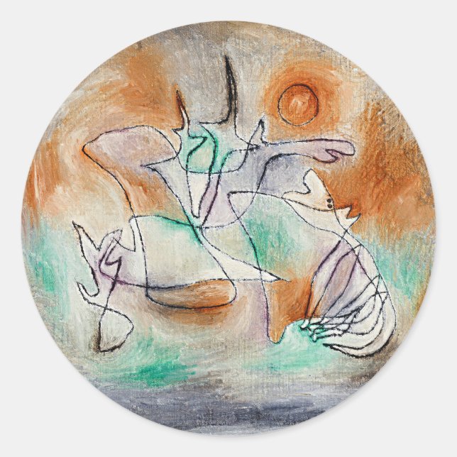 Paul Klee - Howling Dog, Classic Round Sticker (Front)