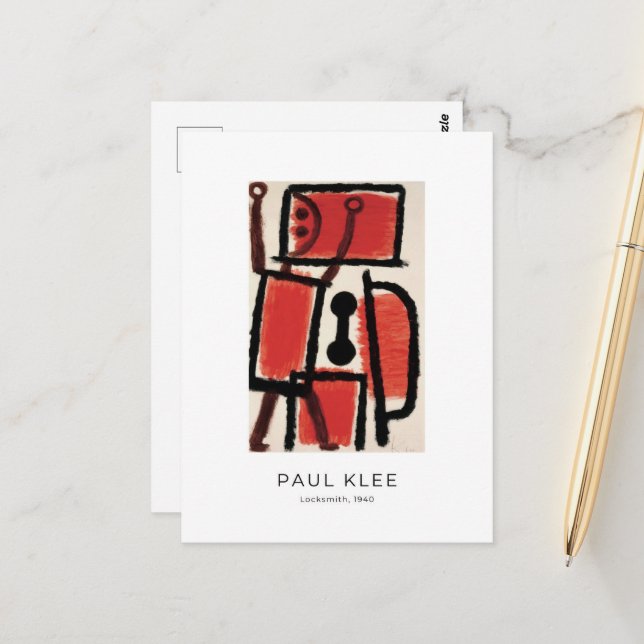 Paul Klee, Locksmith - Colourful Abstract Art Postcard (Front/Back In Situ)