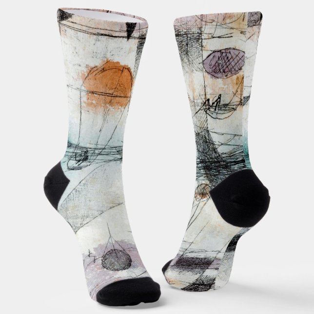 Paul Klee Plants Earth & Realm of the Air: Bauhaus Socks (Angled)