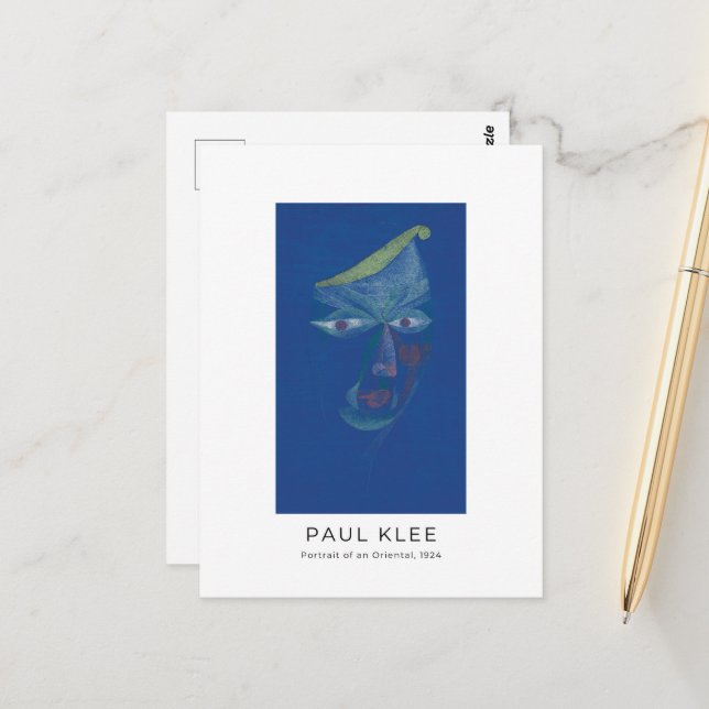 Paul Klee, Portrait of an Oriental - Abstract Art Postcard (Front/Back In Situ)