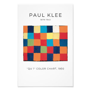 Paul Klee, Qu 1 Colour Chart, Colourful Abstract A Photo Print