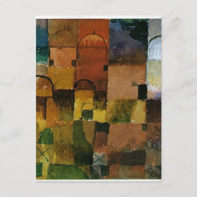 Paul Klee: Red and White Domes Postcard (Front)