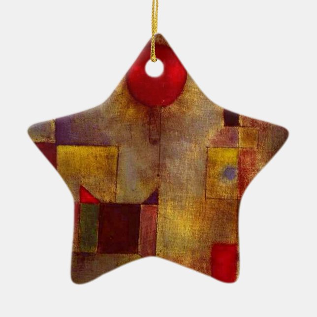 Paul Klee Red Balloon Abstract Colourful Art  Ceramic Ornament (Front)