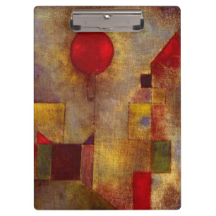 Paul Klee Red Balloon Abstract Colourful Art Clipboard