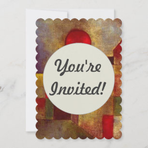 Paul Klee Red Balloon Abstract Colourful Art  Invitation