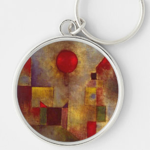 Paul Klee Red Balloon Abstract Colourful Art Key Ring