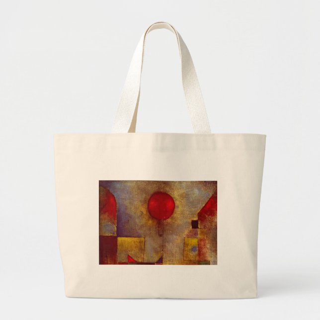 Paul Klee Red Balloon Abstract Colourful Art  Large Tote Bag (Front)