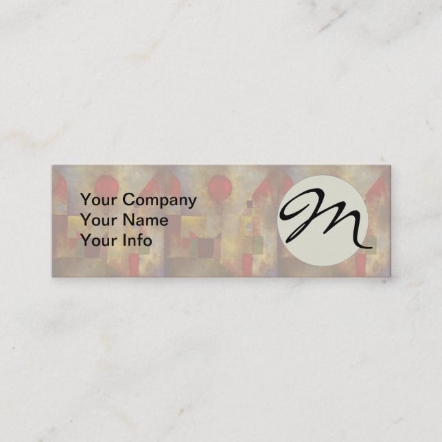 Paul Klee Red Balloon Abstract Colourful Art  Mini Business Card (Front)