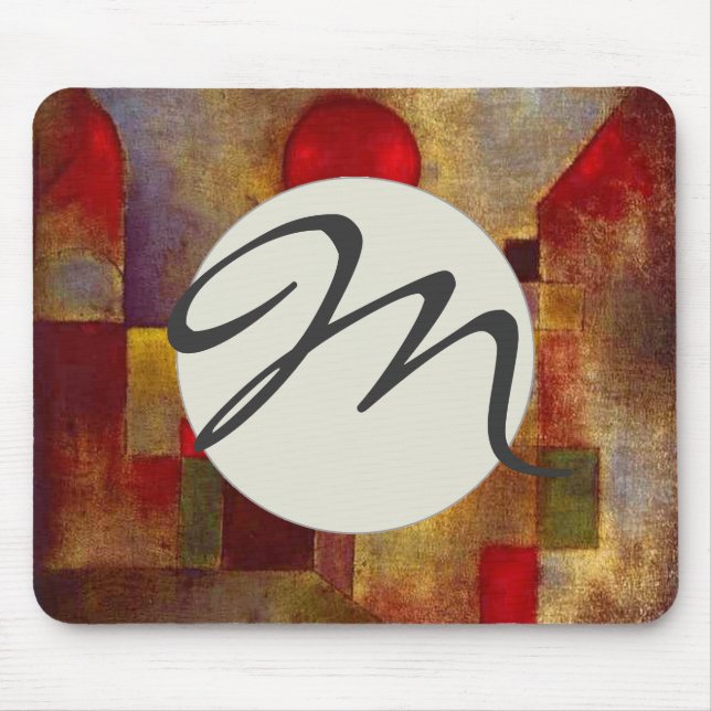 Paul Klee Red Balloon Abstract Colourful Art  Mouse Pad (Front)