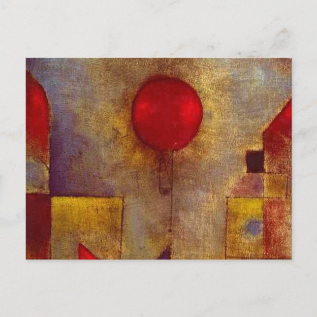 Paul Klee Red Balloon Abstract Colourful Art  Postcard (Front)