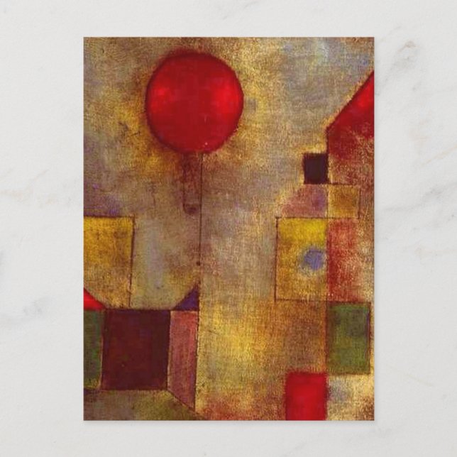 Paul Klee Red Balloon Abstract Colourful Art  Postcard (Front)