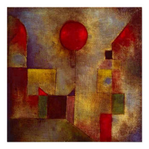 Paul Klee Red Balloon Abstract Colourful Art  Poster