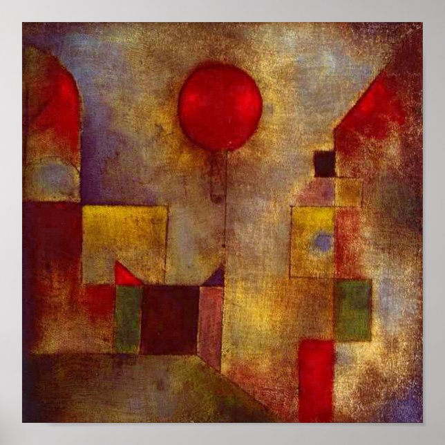 Paul Klee Red Balloon Abstract Colourful Art  Poster (Front)
