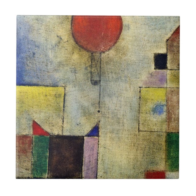 Paul Klee - Red Balloon Ceramic Tile (Front)