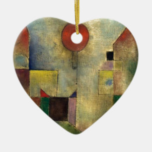 Paul Klee Red Balloon Ceramic Tree Decoration