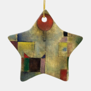 Paul Klee Red Balloon Ceramic Tree Decoration