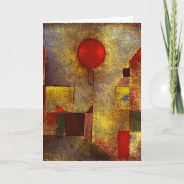 Paul Klee Red Balloon Greeting Card (Front)