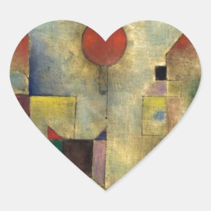 Paul Klee Red Balloon Heart Sticker