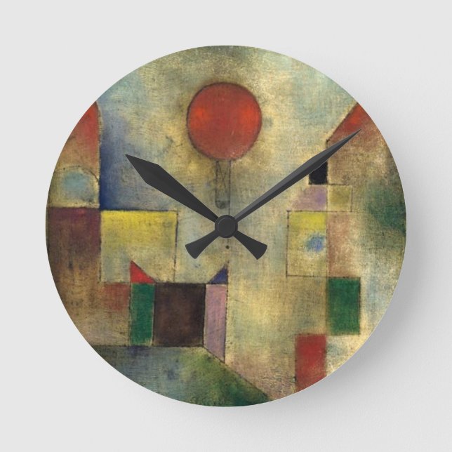 Paul Klee Red Balloon Round Clock (Front)