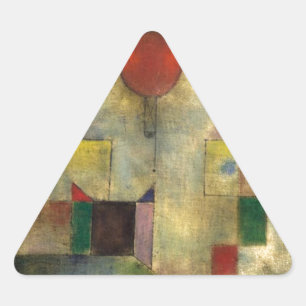 Paul Klee Red Balloon Triangle Sticker