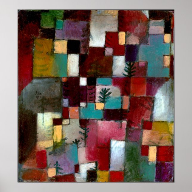 Paul Klee Red Green and Violet-Yellow Rhythms Poster (Front)