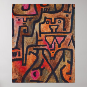 Paul Klee Red Nature Abstract Poster