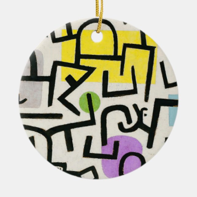 Paul Klee Rich Harbor Abstract Expressionism Ceramic Ornament (Front)