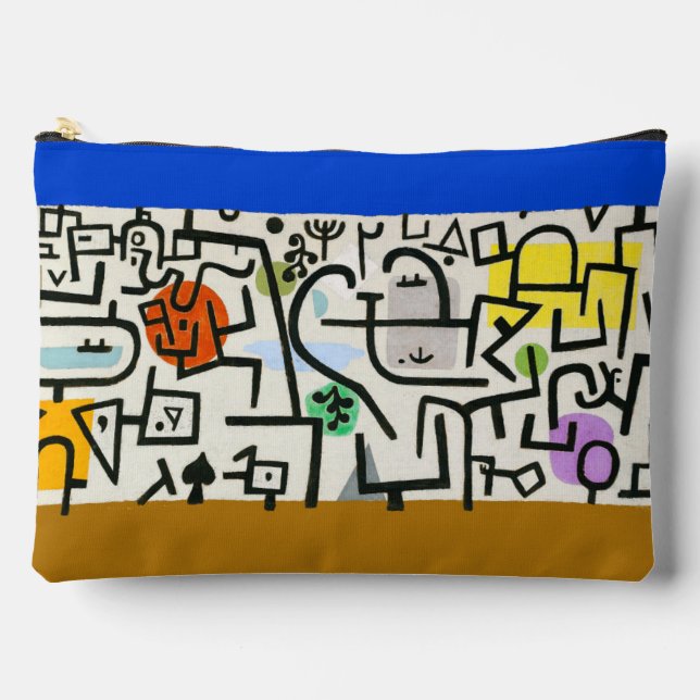 Paul Klee Rich Harbour Abstract Expressionism Accessory Pouch (Front)
