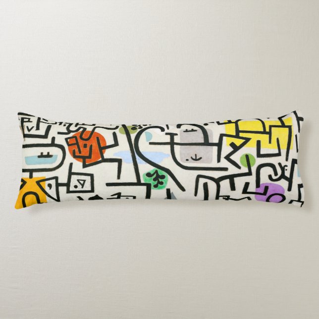 Paul Klee Rich Harbour Abstract Expressionism Body Cushion (Front)