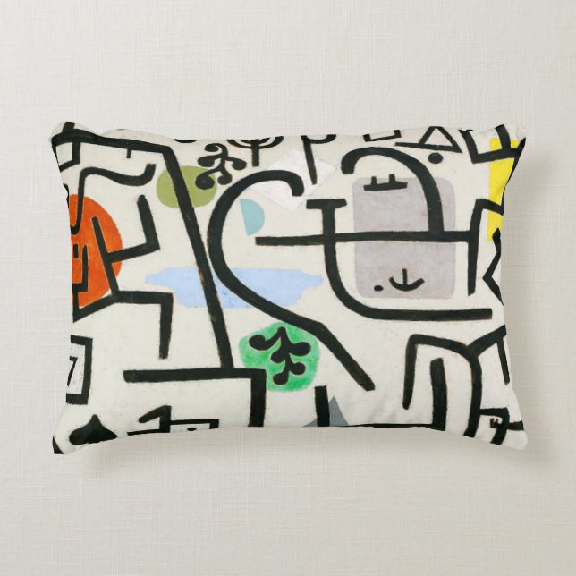 Paul Klee Rich Harbour Abstract Expressionism Decorative Cushion (Front)