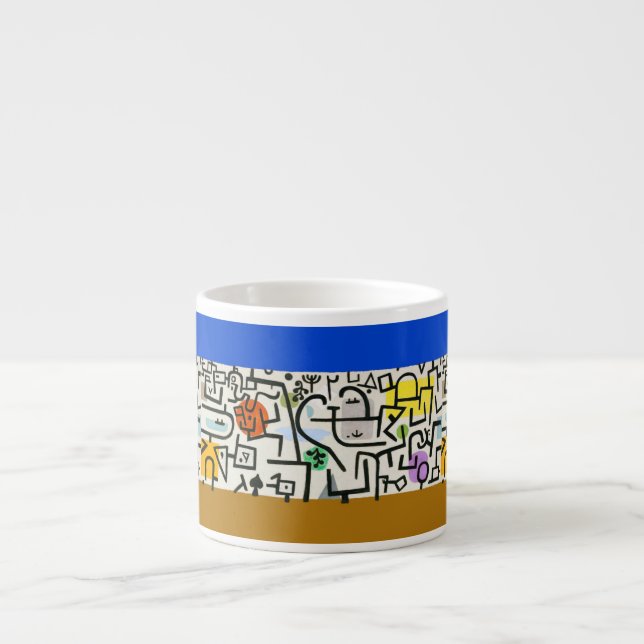 Paul Klee Rich Harbour Abstract Expressionism Espresso Cup (Front)