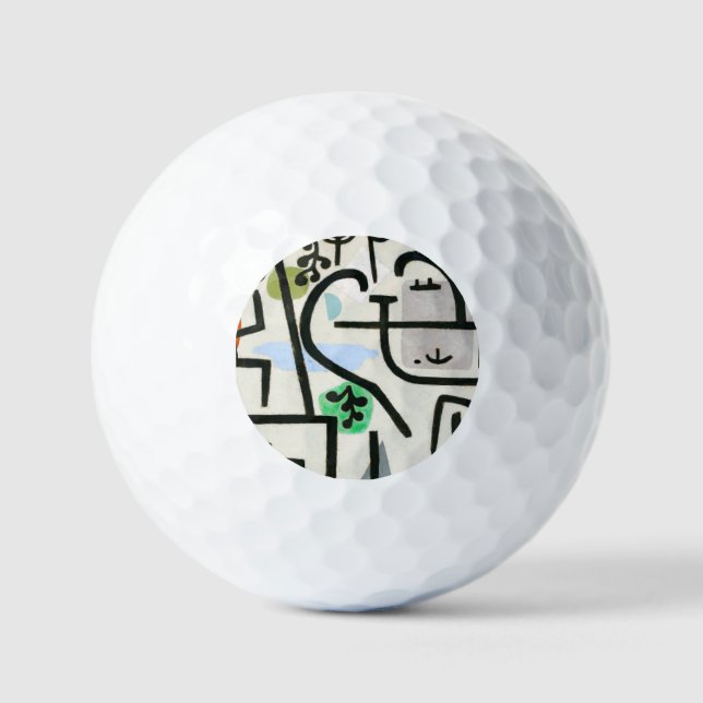 Paul Klee Rich Harbour Abstract Expressionism Golf Balls (Front)