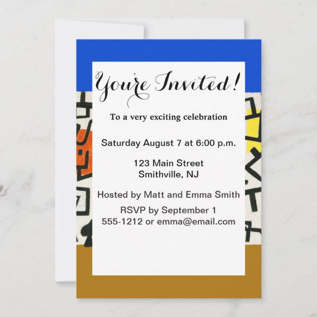 Paul Klee Rich Harbour Abstract Expressionism Invitation (Front)