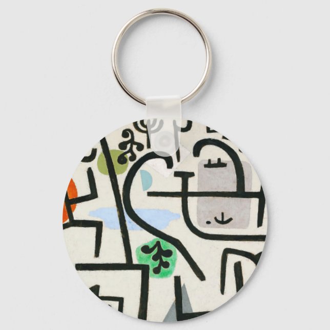 Paul Klee Rich Harbour Abstract Expressionism Key Ring (Front)