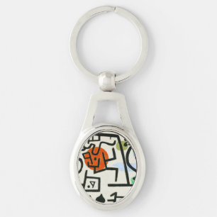 Paul Klee Rich Harbour Abstract Expressionism Key Ring
