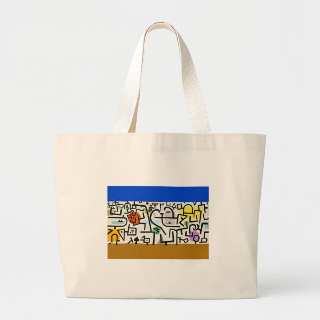 Paul Klee Rich Harbour Abstract Expressionism Large Tote Bag (Front)
