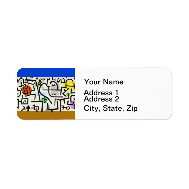 Paul Klee Rich Harbour Abstract Expressionism Return Address Label (Front)