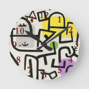 Paul Klee Rich Harbour Abstract Expressionism Round Clock