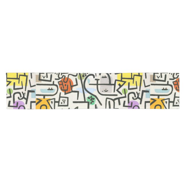 Paul Klee Rich Harbour Abstract Expressionism Short Table Runner (Horizontal)