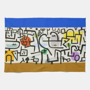 Paul Klee Rich Harbour Abstract Expressionism Tea Towel