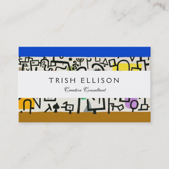 Paul Klee Rich Port Harbour Abstract Travel Business Card (Front)