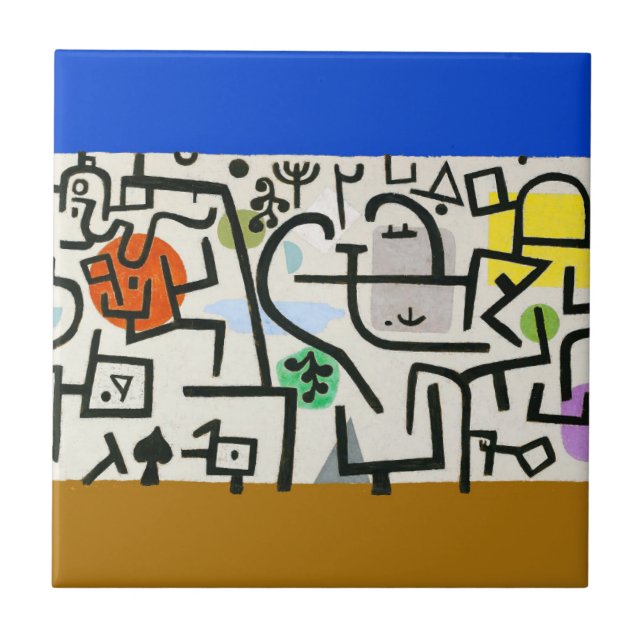 Paul Klee Rich Port Harbour Abstract Travel Ceramic Tile (Front)