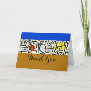 Paul Klee Rich Port Harbour Abstract Travel Thank You Card