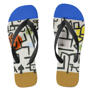 Paul Klee Rich Port Harbour Abstract Travel Thongs