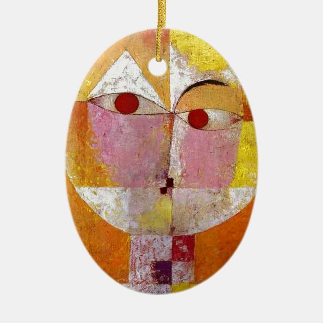 Paul Klee Senecio Painting Ceramic Tree Decoration (Front)