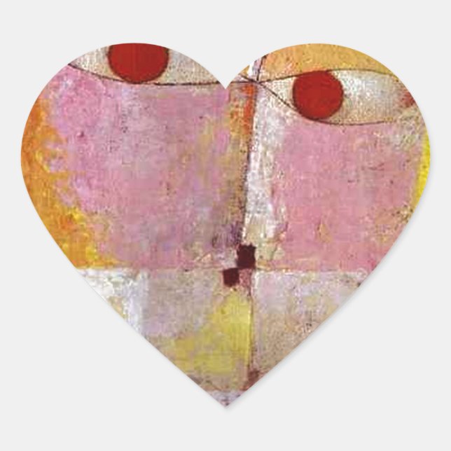 Paul Klee Senecio Painting Heart Sticker (Front)