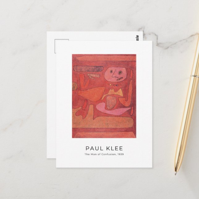 Paul Klee, The Man of Confusion - Abstract Art Postcard (Front/Back In Situ)