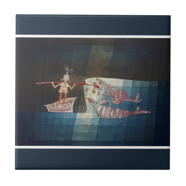 Paul Klee The Seafarer Abstract Nautical Poster Ceramic Tile (Front)
